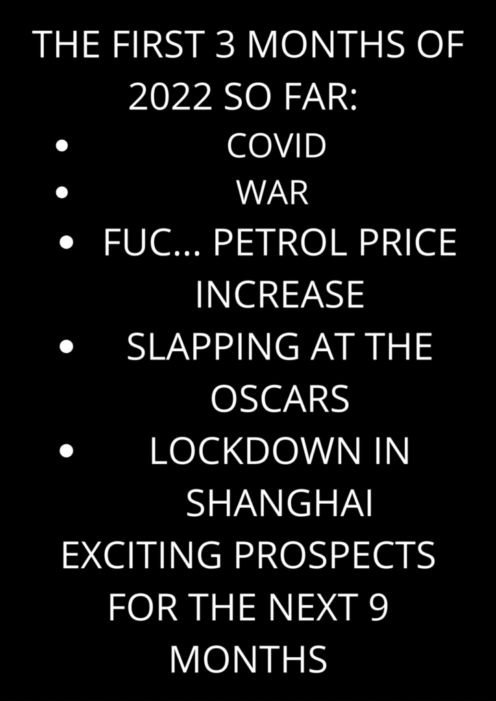 The First 3 Months of 2022 So Far