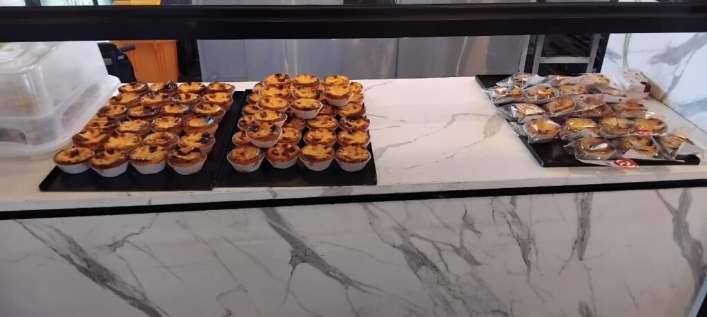 Brunch at Bem Bom Cafe during Bedfordview-7-km-Walking - Walking Group social. A free 'pastel de nata' was presented to each of the ladies. 10 May was Mother's Day