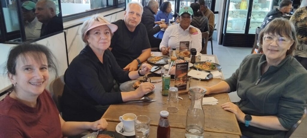 Brunch at Bem Bom Cafe during Walking Group social. L to R: Lauren, Candice, Brian, Reborn and Esther