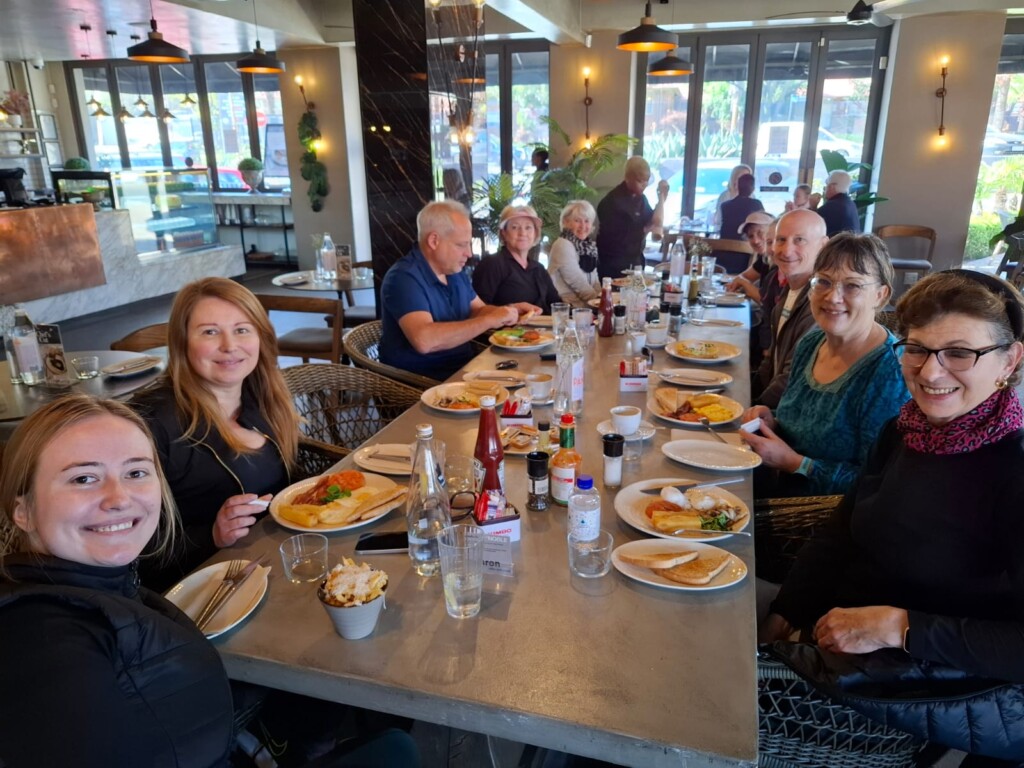 Members of the Johannesburg Walks & Hikes group enjoying a social gathering at Le Noble Restaurant in Bedfordview.