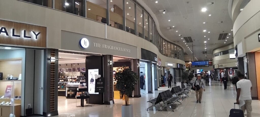 Shopping area after passport control at O.R. Tambo International Airport