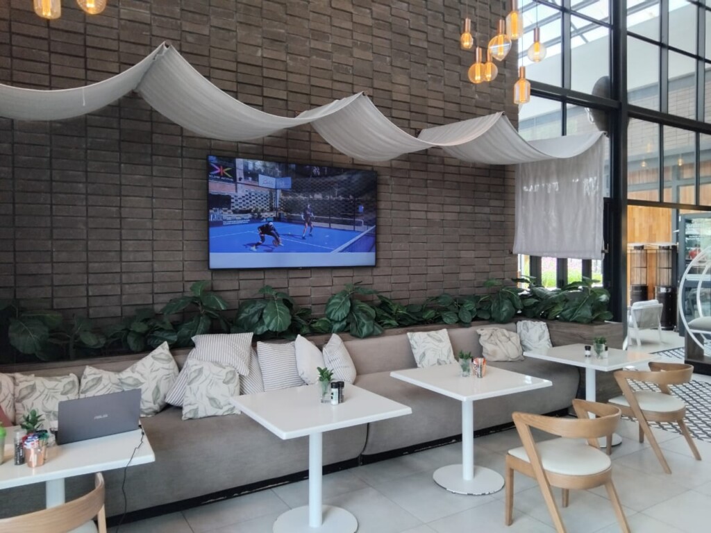 Interior seating area at Just Darling Thaba Eco Village