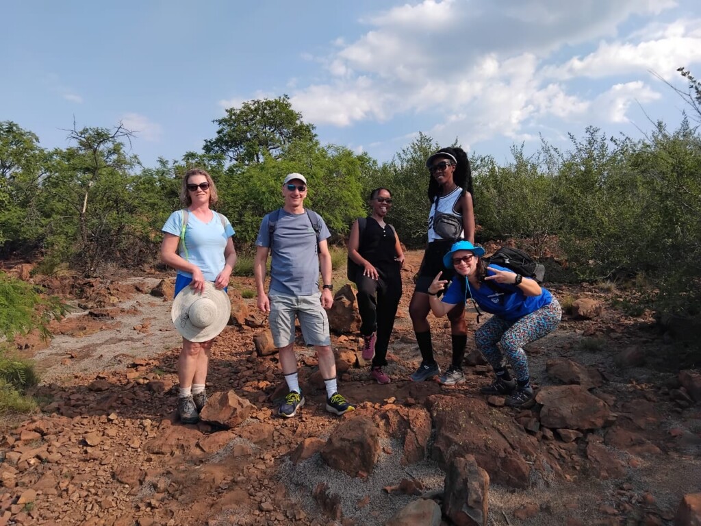 Hikers enjoying the lookout at Klipriviersberg Nature Reserve