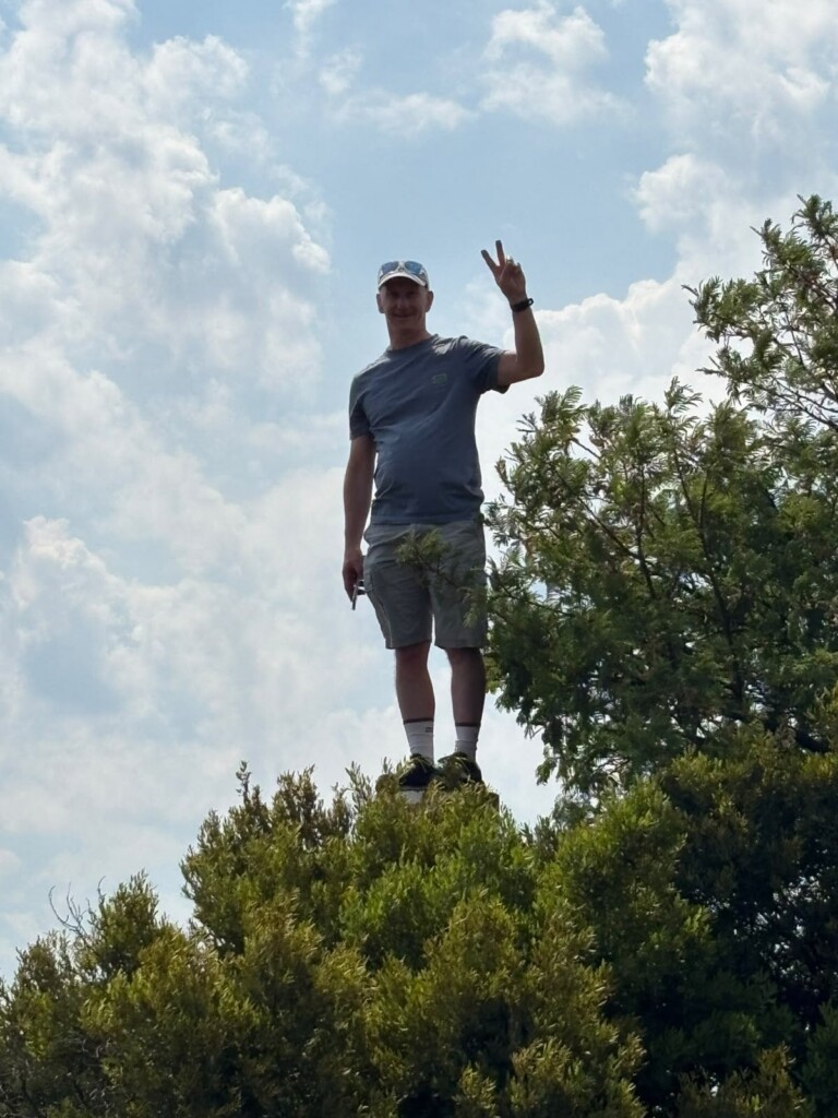 Sean standing on top of the beacon at Klipriviersberg Nature Reserve