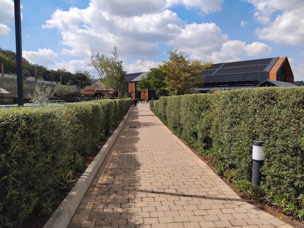 Landscaped walkway at Thaba Eco Village Lifestyle Centre in Johannesburg